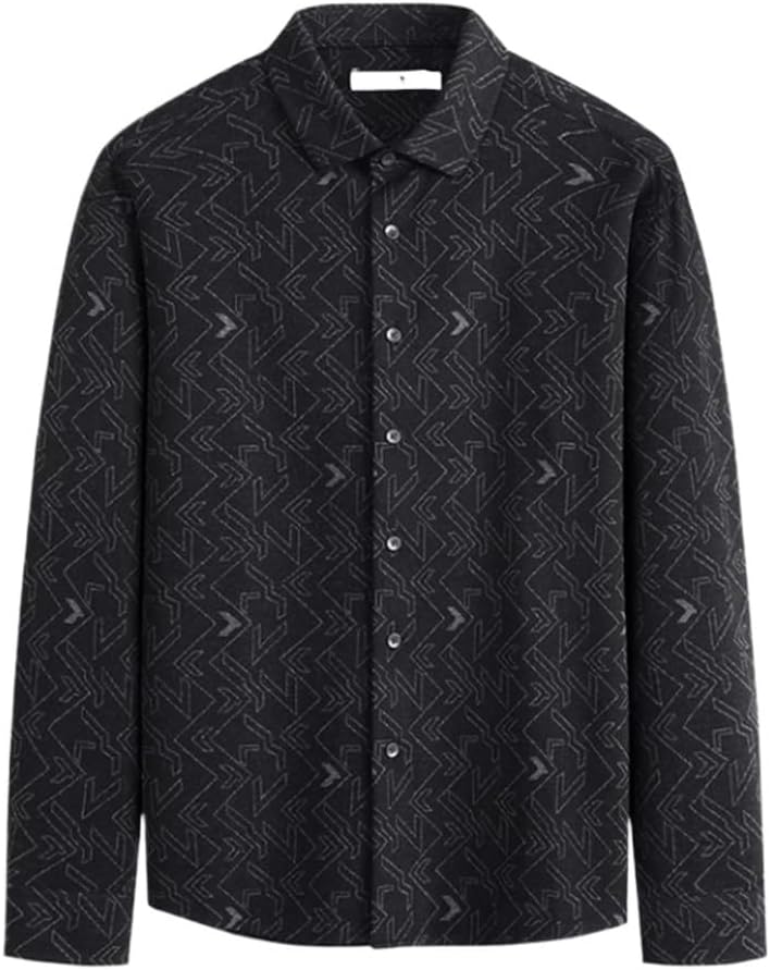 Long-Sleeved Shirt Men's Fall and Winter Models Knitted Casual Slim Shirt Bottoming