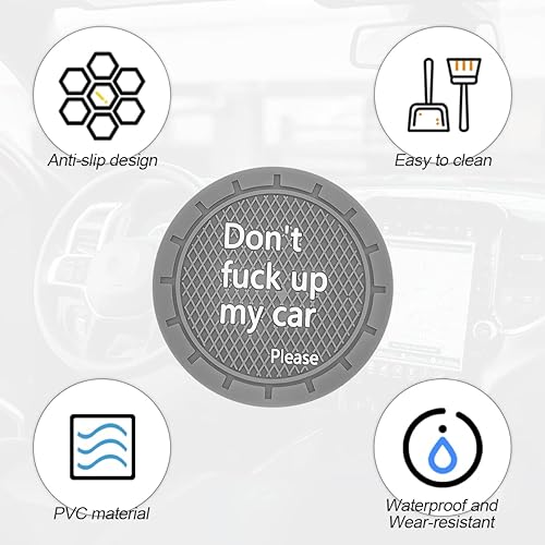 Miniatura 3 de Posavasos para automóvil, 4 posavasos de 2.75 pulgadas, tapete integrado antideslizante e impermeable, accesorios interiores automotrices para