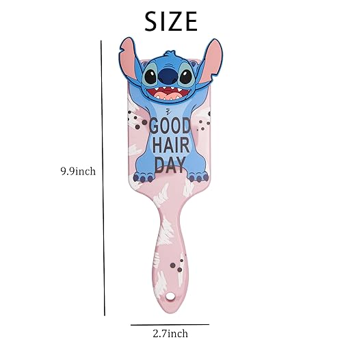 Miniatura 7 de Lindo cepillo para el cabello, diseño de dibujos animados, cepillo de cerdas suaves para cabello grueso y rizado, cepillo ideal para mujeres y niñas