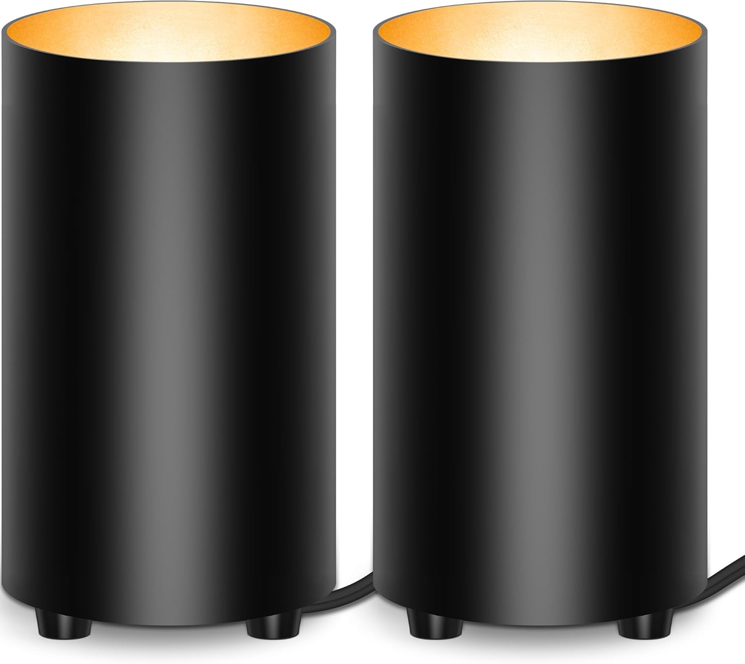 SUNVIE 2 Pack Uplighting Indoor Floor Can Light Spotlight, Up Lights Indoor Floor Spotlight with 2700K GU10 Bulbs, 5W Spot Lights for Plant Picture, 5.9 FT Plug Cord & Foot Switch Black