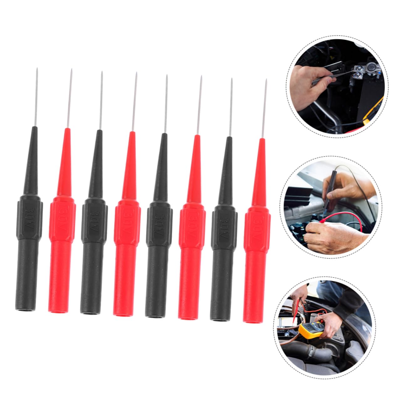 16pcs Multimeter Testing Probes Non-Destructive Insulation Needles for Accurate Voltage Measurements for Automotive and Electrical Testing