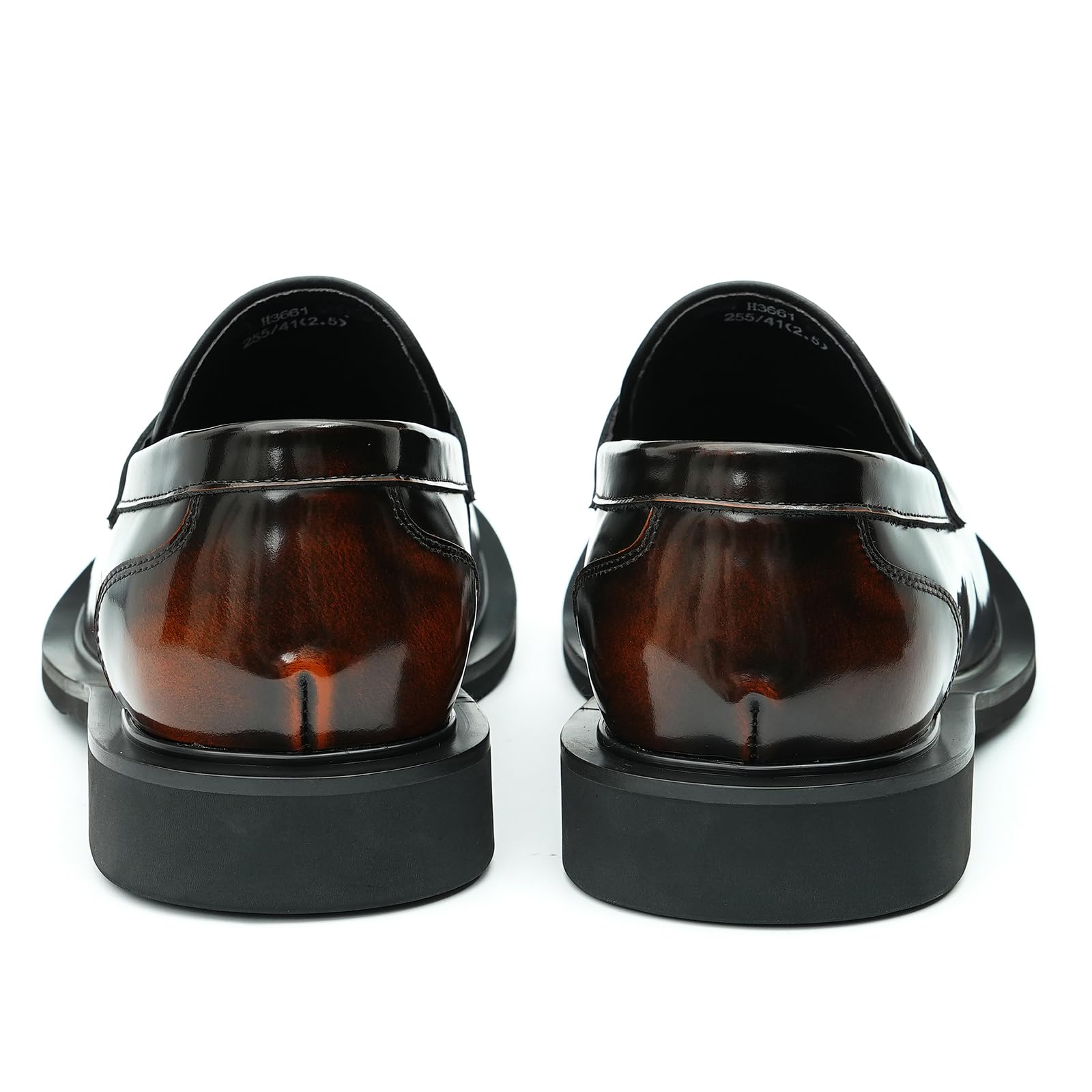 Loafers Casuales Negocios Punta Redonda para Hombre Mocasines en Cuero Genuino Zapatos de Vestir Bajos Slip On