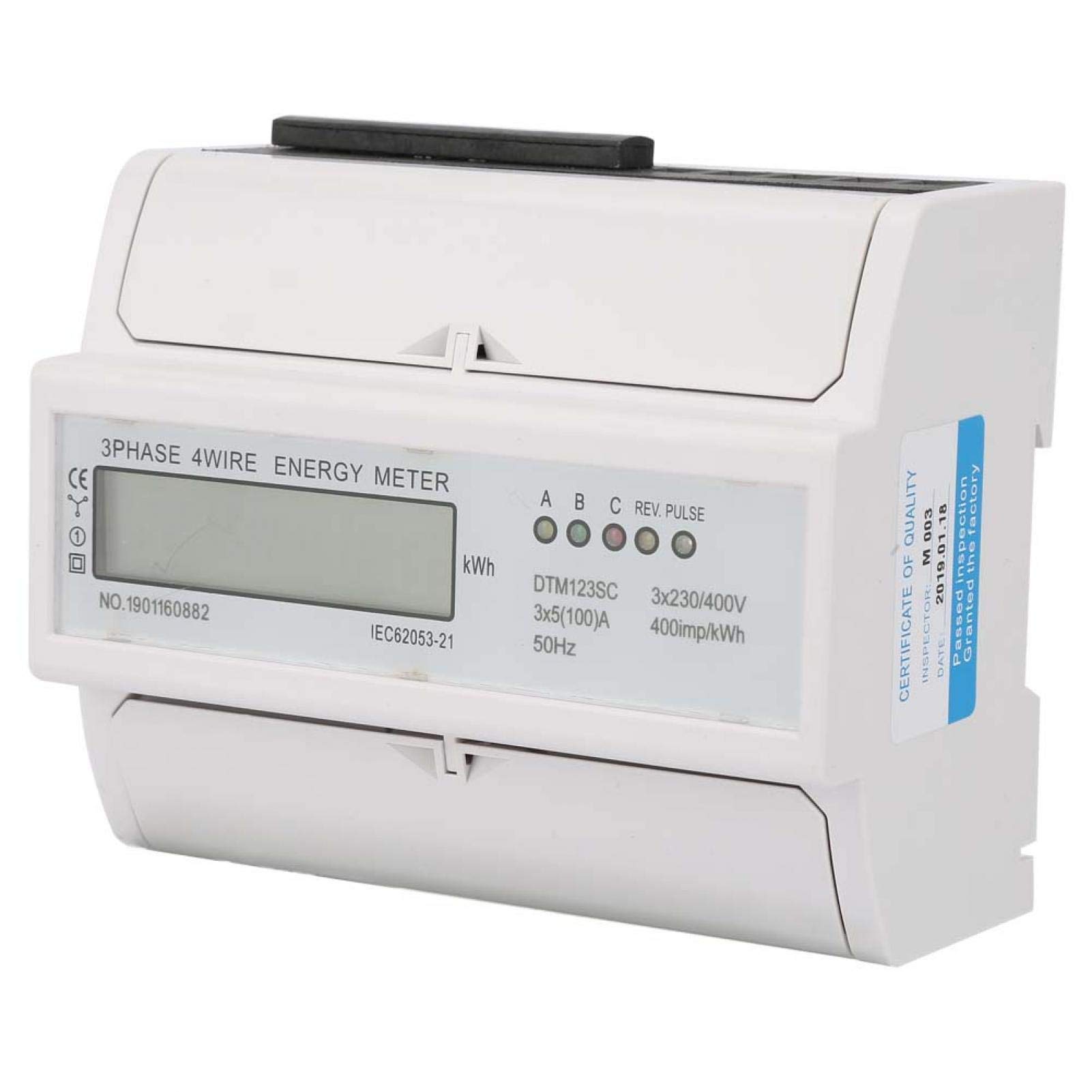 Medidor de energía eléctrica, medidor, 230 / 400V 5-100A Consumo de energía Medidor de energía eléctrica digital Medidor de KWh trifásico con LCD