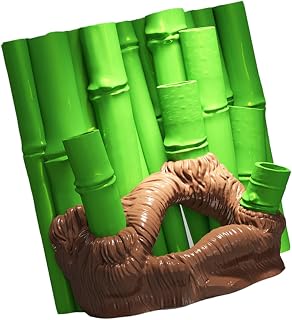 Mipcase 1pc Bamboo Background Board Castle Cave Aquarium Hideout Bamboo Statue Fish Tank Bamboo Decor Terrarium Decorations Plants Decor Fish Tank Hideout Cave Coral 3D Turtle Fish Resin