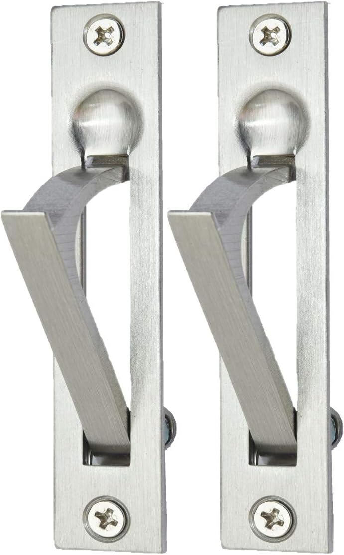QCAA Solid Brass Edge Pull, 4", Satin Nickel, 2 Pack, Made in Taiwan