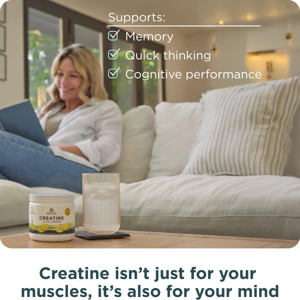 Ancient Nutrition 5g Creatine Monohydrate + Collagen + Electrolytes, Lemon — Amazon image 7