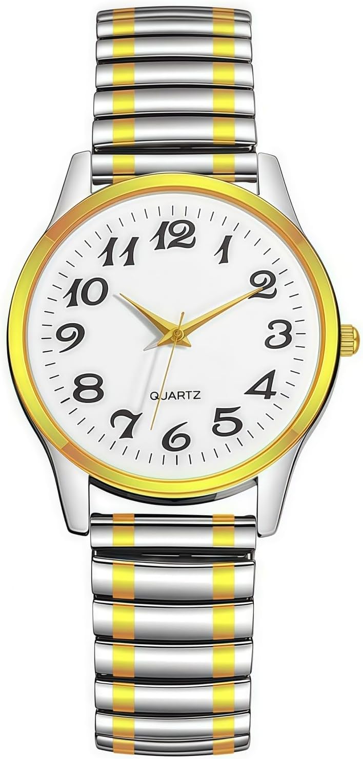 Men’s Ultra Thin Easy Reader Watch with Elastic Strap Watch