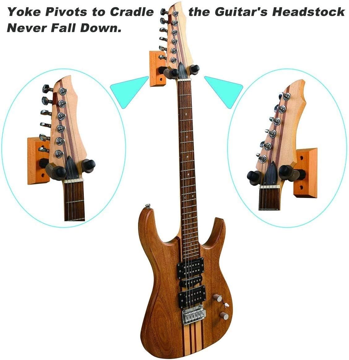 Guitar Stand,2 Pack Guitar Hangers Wall Mounts Holder Stand for Acoustic Electric Guitar Bass Ukulele Durable