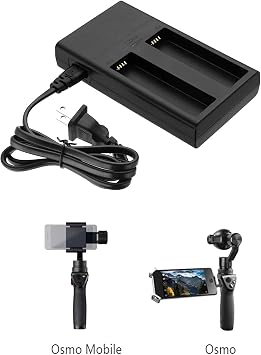 Dual Channel Battery Charger for DJI HB01-522365 Lithium lon Polymer Rechargeable Battery and DJI OSMO, OSMO Mobile Smartphone Gimbal Handheld Stabilizer