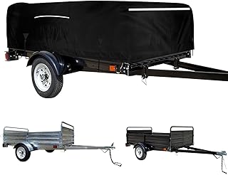 5x7 Utility Trailer Cover, 600D Trailer Cover Compatible with Detail K2 5X7-TC Standard Drop Gate, MMT5X7/ MMT5X7G Waterproof Windproof Trailer Cover