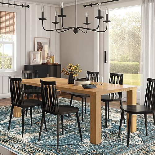 RUUGME Washable 8x10 Area Rugs - Large Rugs for Living Room Stain Resistant Carpet Vintage Rugs for Bedroom with Non Slip Backing Home Decor Floor Decoration Mat (8x10 Blue)