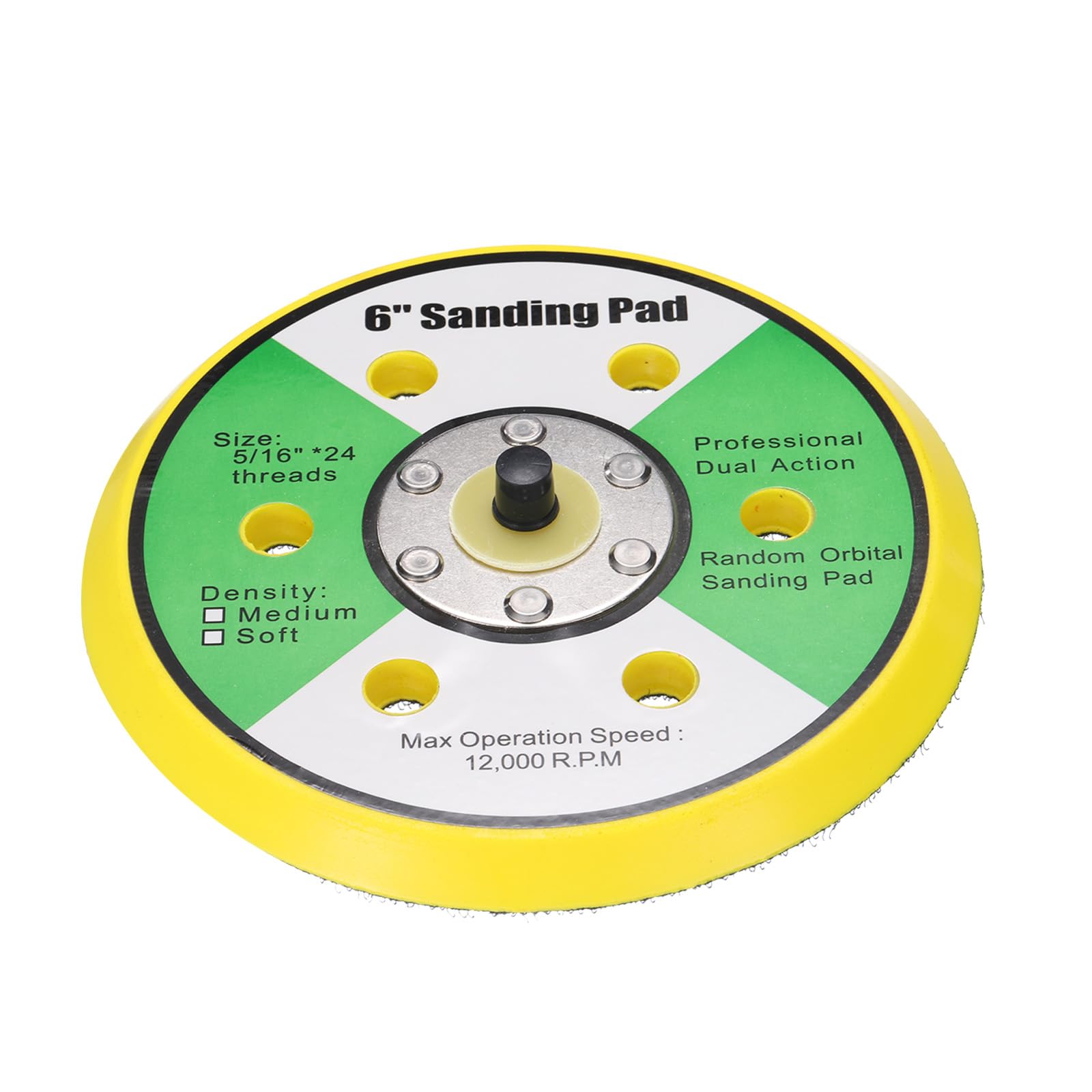 Sourcingmap 6 Inch Hook and Loop Backing Sanding Pads with 5/16"-24 Thread for Diamond Sanding Finishing Polishing Buffing Pads - Image 3
