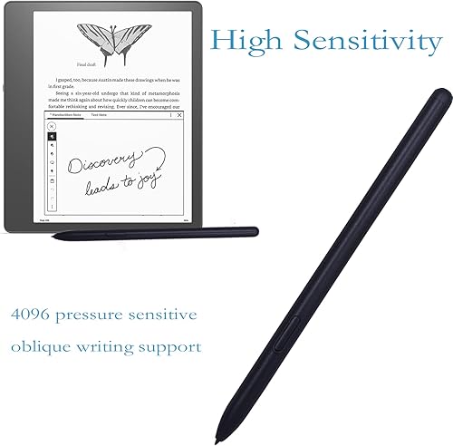 Miniatura 3 de Lápiz capacitivo negro de repuesto para Kindle Scribe, sensibilidad a la presión 4096, bolígrafo EMR de absorción magnética para escritura digital,
