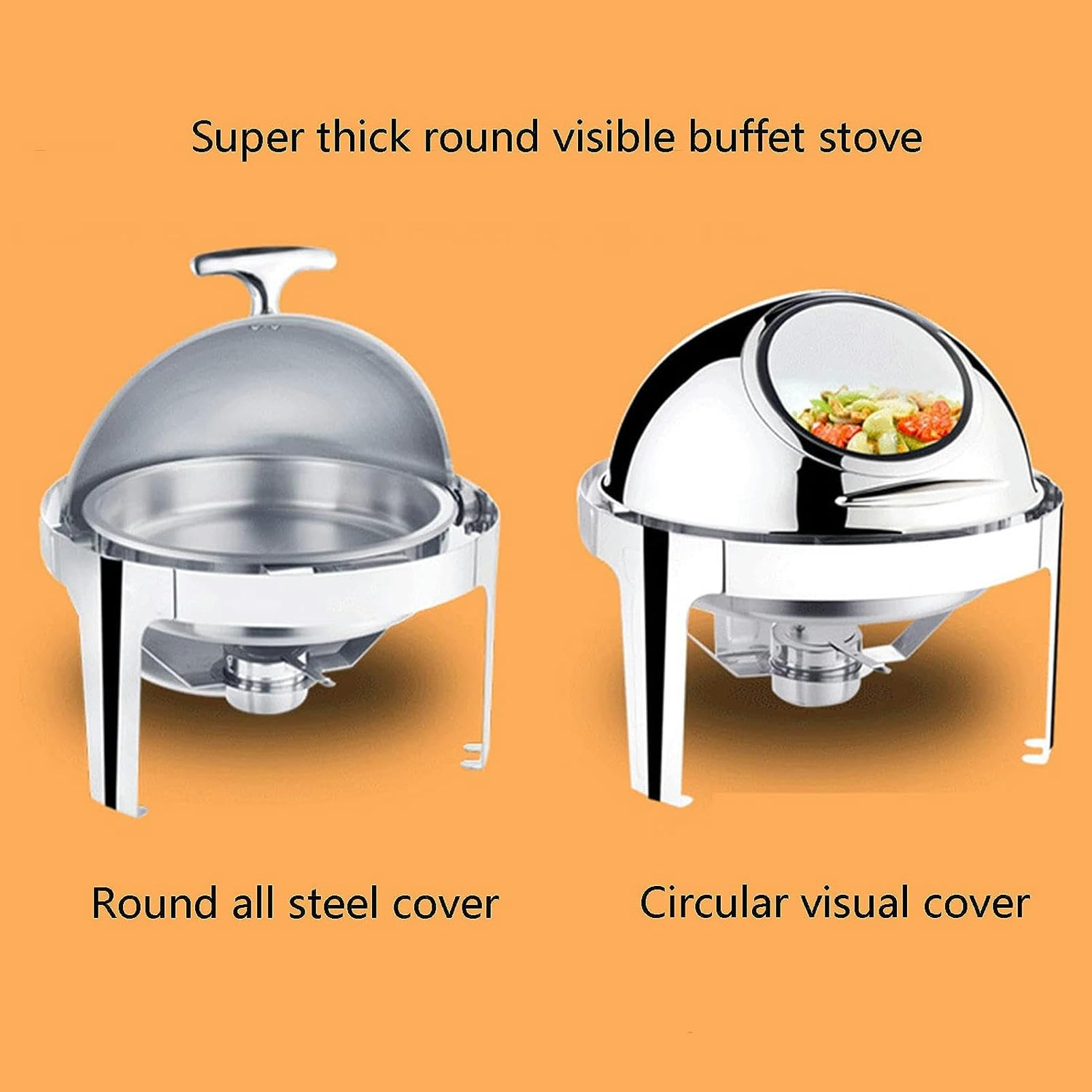 EXBERT Server Buffet Elettrico Server Buffet e riscaldatore - Vassoio Caldo per Cibo a Buffet per Catering, pentola per Cibo da Pranzo, Utensili da Cucina Nuovo Piatto Caldo Doppio in Acciaio inoss