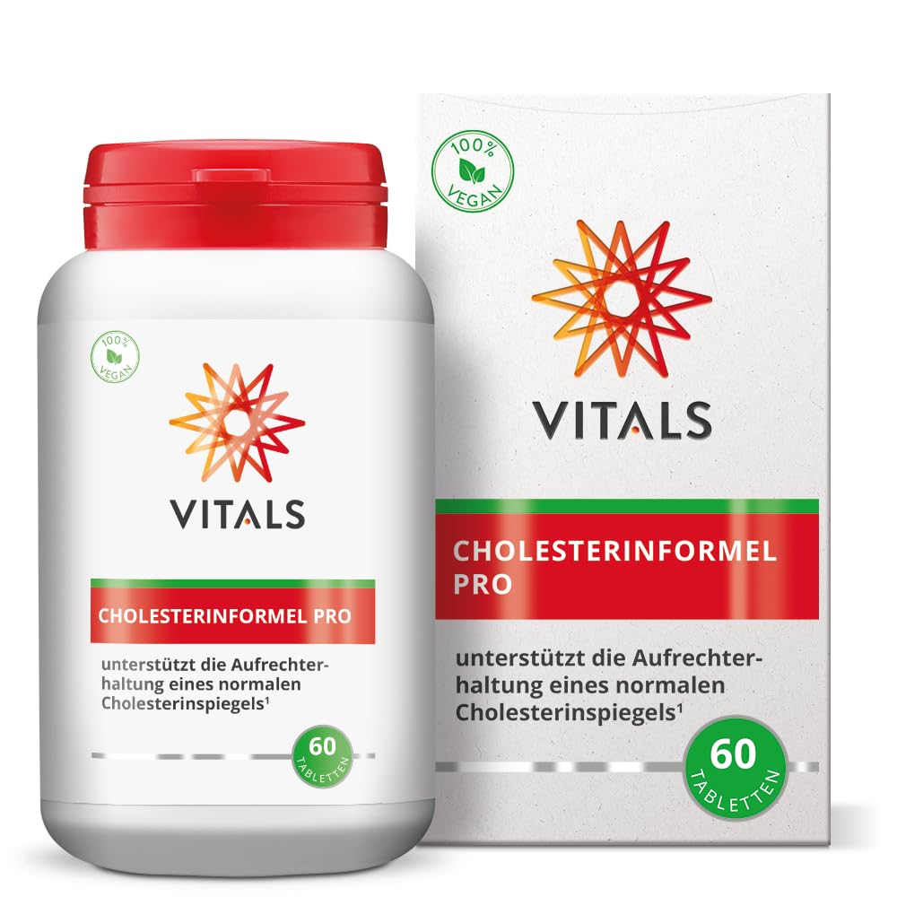 Vitals - Cholesterinformel Pro 60 Tabletten mit Berberin. Unterstützt normalen Cholesterinspiegel, 100% vegan.