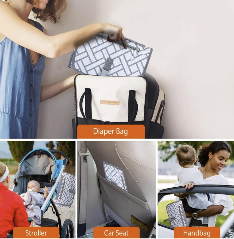 Portable Baby Changing Mat for Travel, Waterproof Foldable Nappy Changing Pad with Padded Head Cushion - Image 4