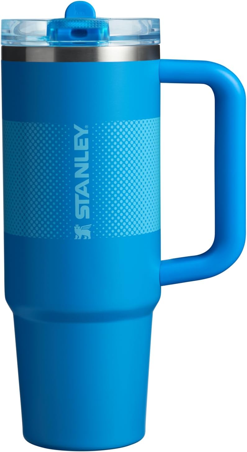 Stanley Quencher ProTour Flip Straw Tumbler with Leakproof Lid 30 oz | Built-in Straw and Handle | Cup Holder Compatible for Travel | Insulated Stainless Steel Cup | BPA-Free | Azure Fade