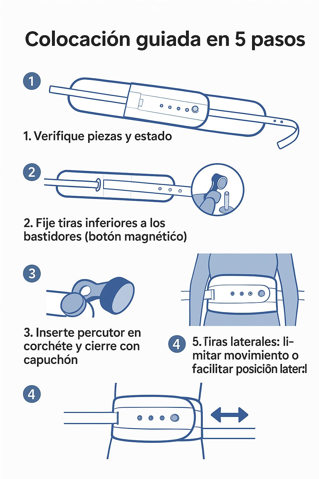 Cinturón de Sujeción Abdominal para Cama con Cierre Magnético - Prevención de Caídas en Pacientes - Talla Única - Ajustable y Seguro