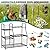 Rengue Garden Tool Organizer, 3 Tier Utility Yard Tool Organizer with Wheels, Large Garden Tool Storage Rack with Extra Storage Basket for Shed/Garage/Garden/Yard/Lawn