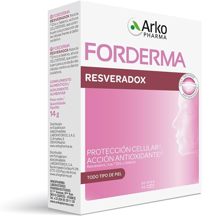 Arkopharma Resveradox Extra Forte 30 capsulas,Protección Celular frente al Daño Oxidativo,Alto contenido en Resveratrol,Potente Antioxidante,Doble Cantidad de Resveratrol,75 mg por capsula