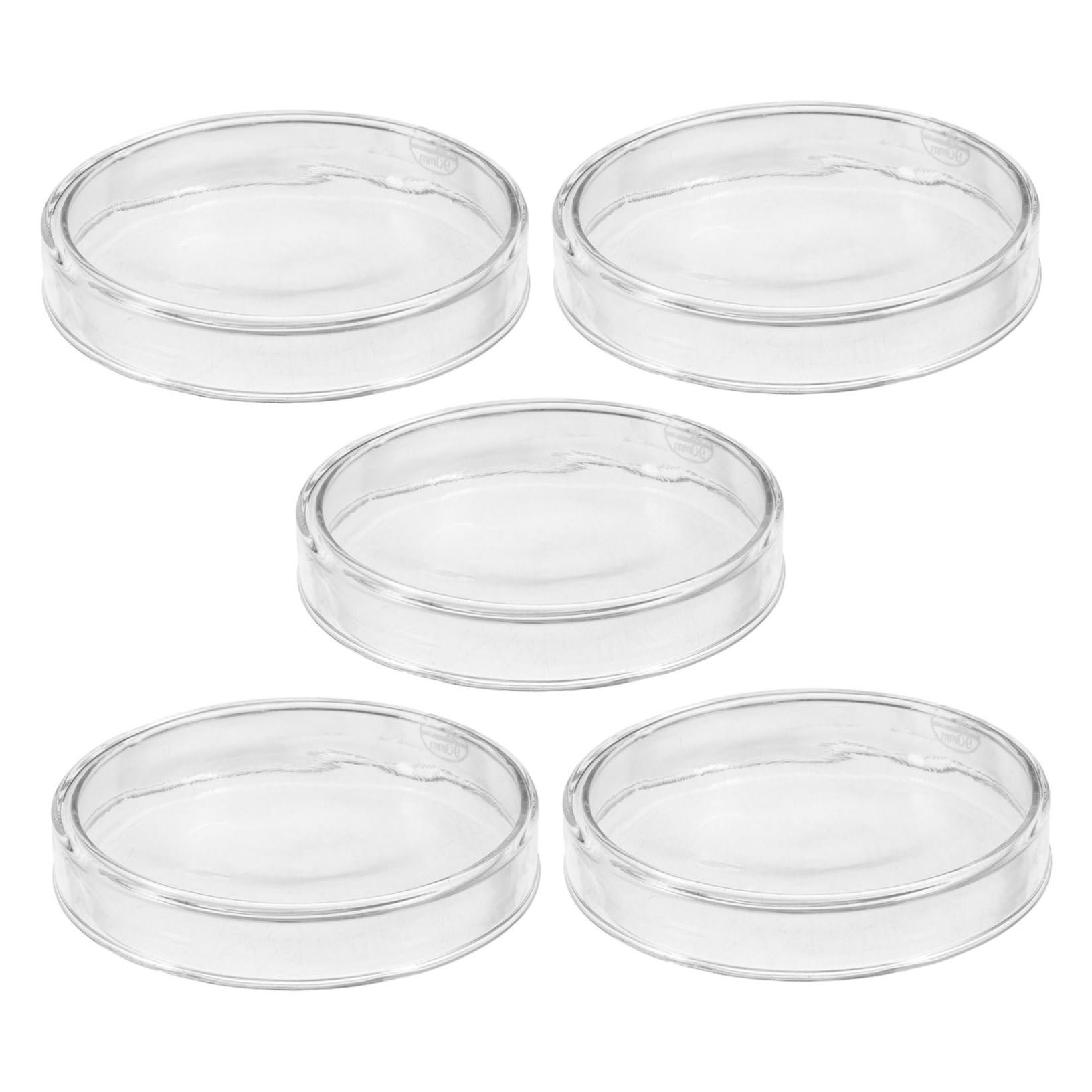 PLAFOPE 5 Stück Teiliges Glas Petri-schale mit Deckel Hitzebeständig und Langlebig für Mikrobiologie Pflanzengewebekultur und Laboruntersuchungen Klare Kulturplatten für Präzise