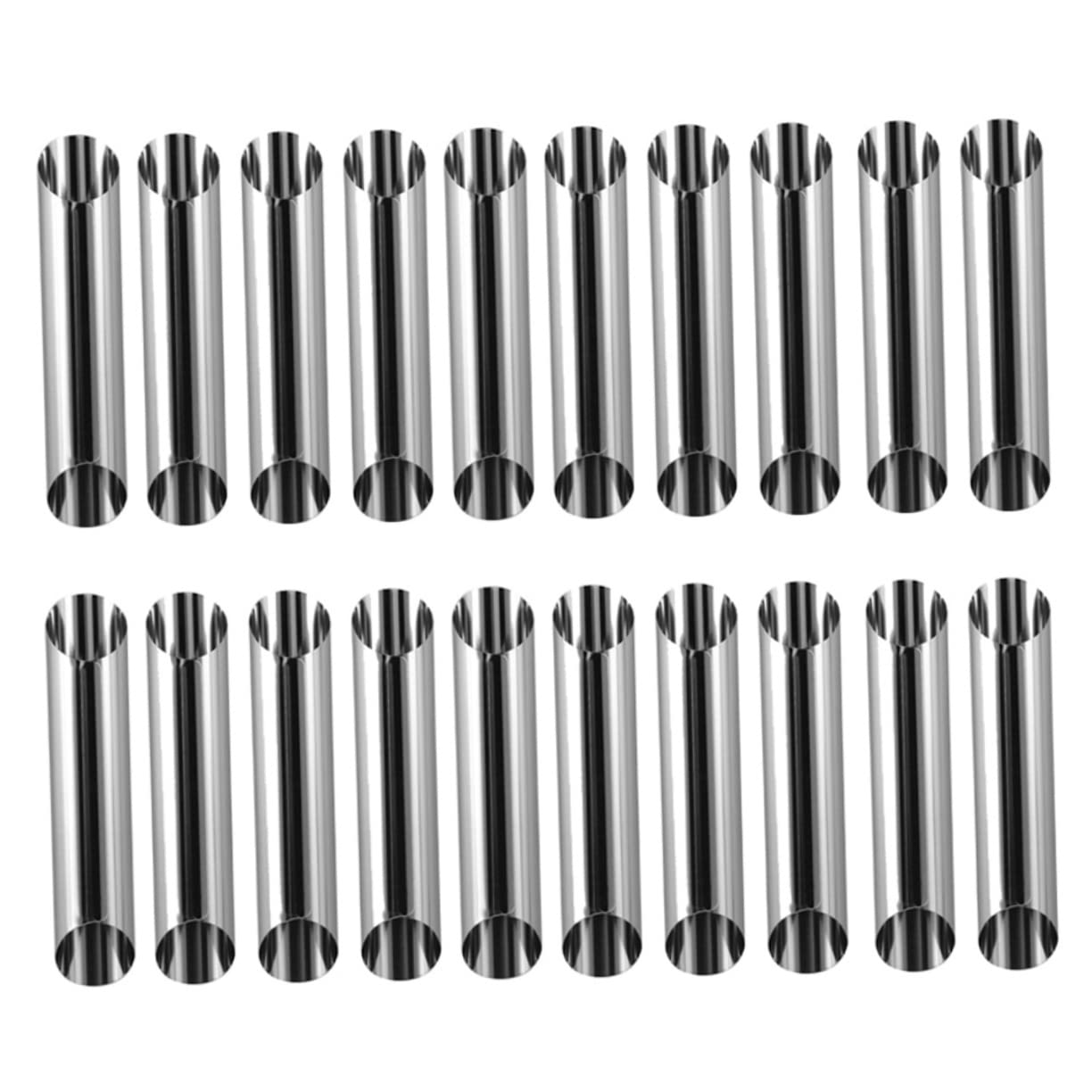 SOLUSTRE 20PCS Stainless Steel Cannoli Tube Molds Cylindrical Shaped Baking Tools for Croissants Pastry and Desserts Reusable Bread Tube Molds for Home and Store Use