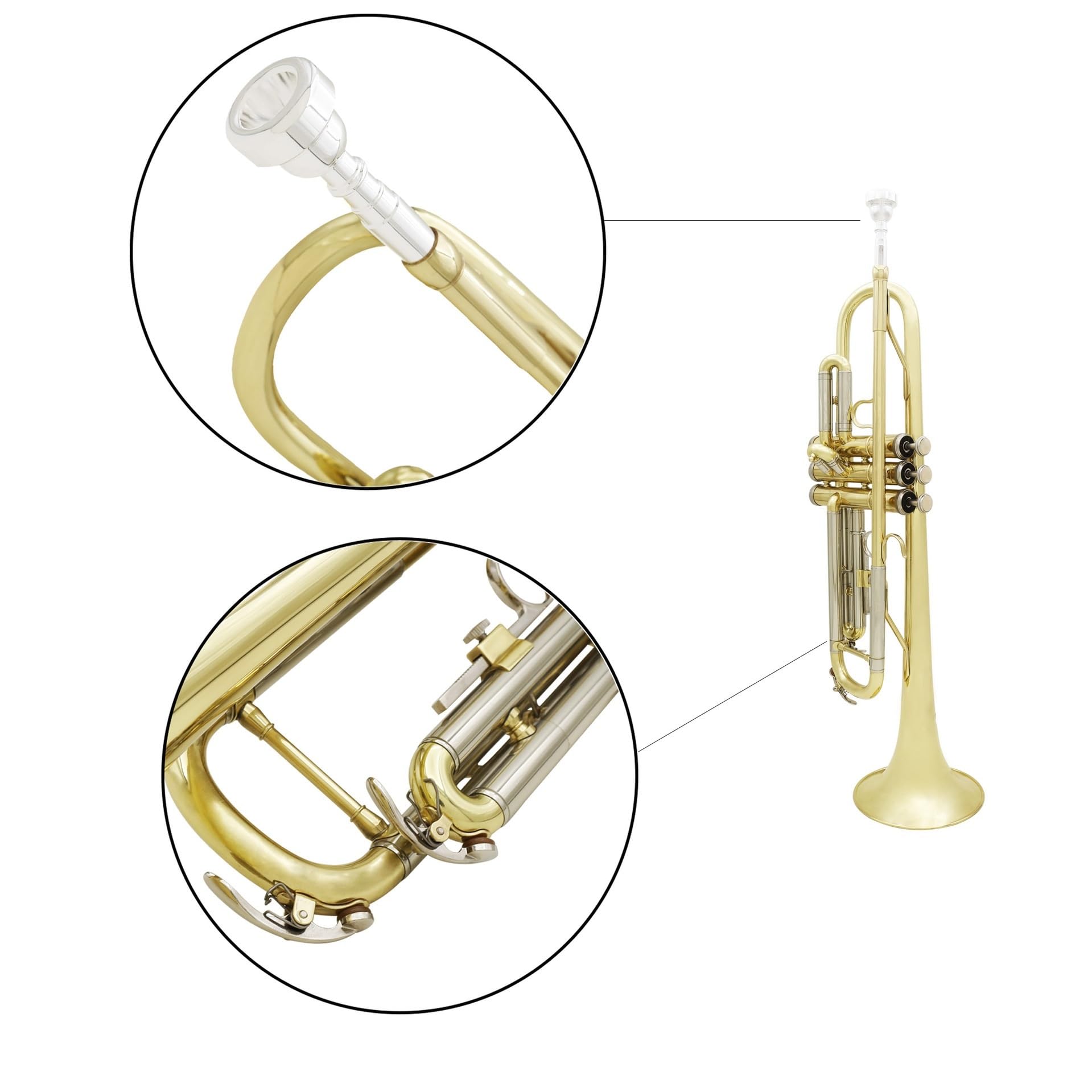 Blechblasinstrumente Trompete B-Trompete Aus Messing, Gold Und Silber, Zweifarbig, Trompete Für Anfänger, Blechblasinstrument
