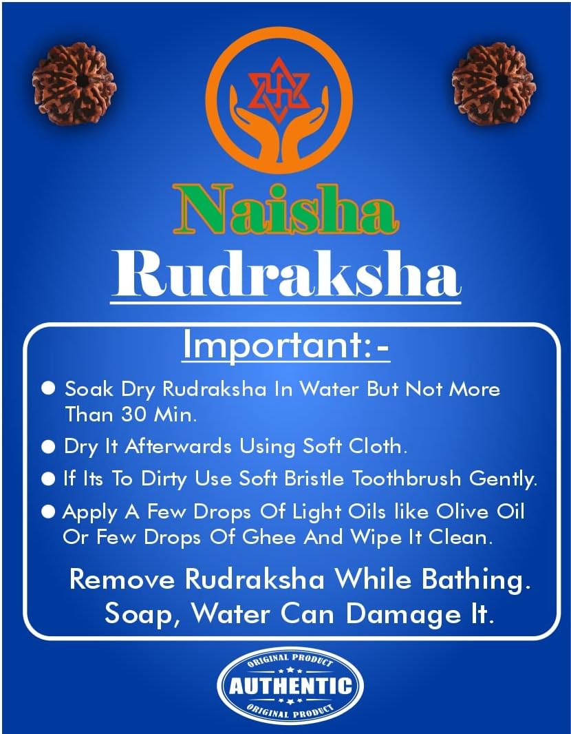 NAISHA Himalayan 4 Mukhi Rudraksha Bead, 100% Certified & Original Four-Faced Rudraksha Seed Necklace, Rudraksha Bead Pooja/Prayer/Meditation - Image 8