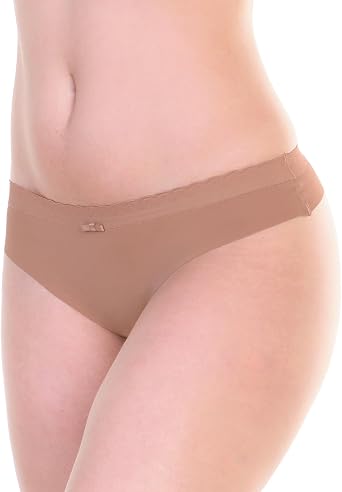 Angelina Womens Nylon Laser Cut Invisible Panty 6-Pack