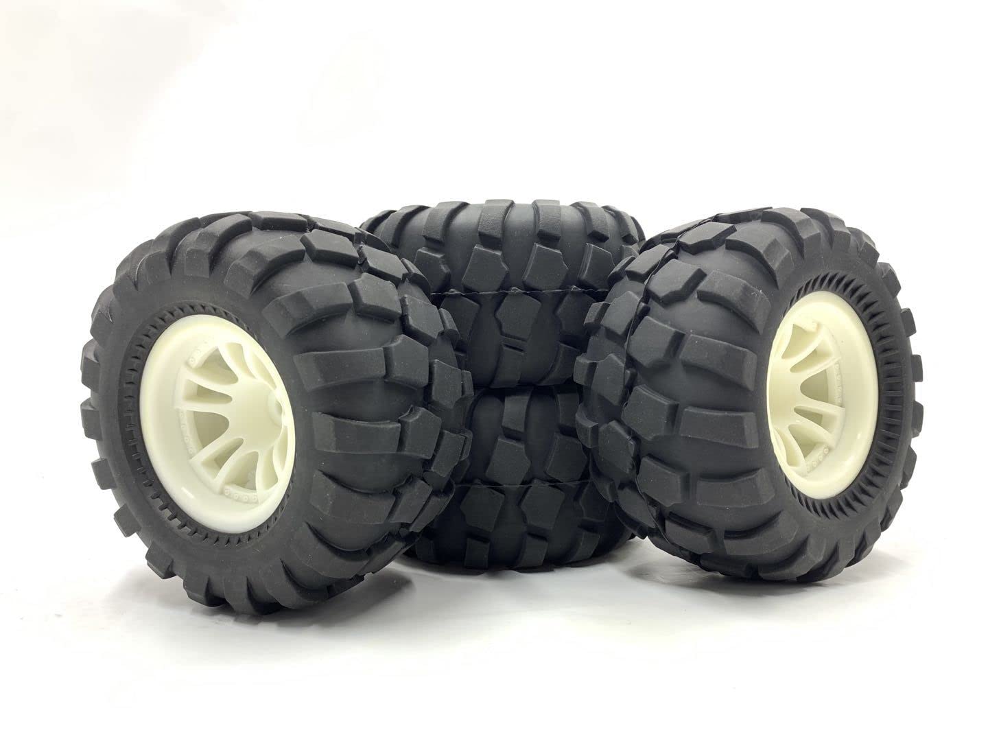 KR2023MT04 1/10 1/12 Scale TMAXX EMAXX MT Flux Truck/Shore Course Wheels/Tires Set(135MM X 68MM) HEX 12MM 4 Units/Bag FITS FSR FMS RGT VRX HSP HPI Tamiya LOSI Racing