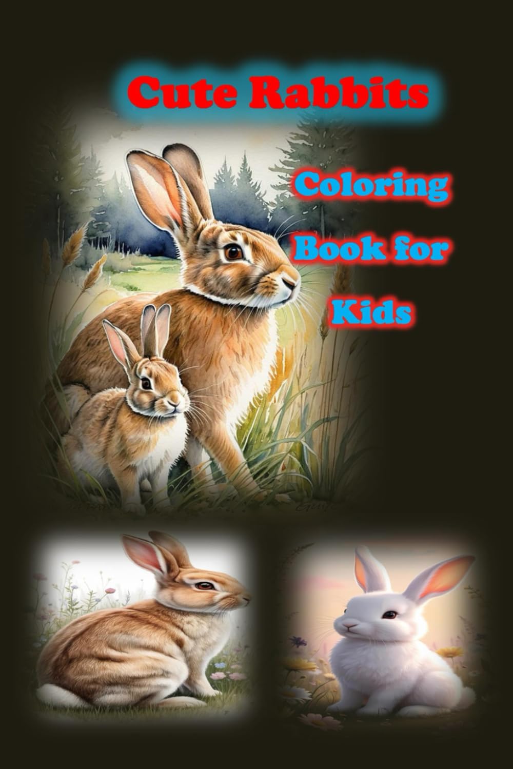 Cute Rabbits Coloring Book for Kids: Adorable Bunny Designs, Stress-Relieving Patterns & Fun Pages for Toddlers, Kids Ages 4-8, and Adults