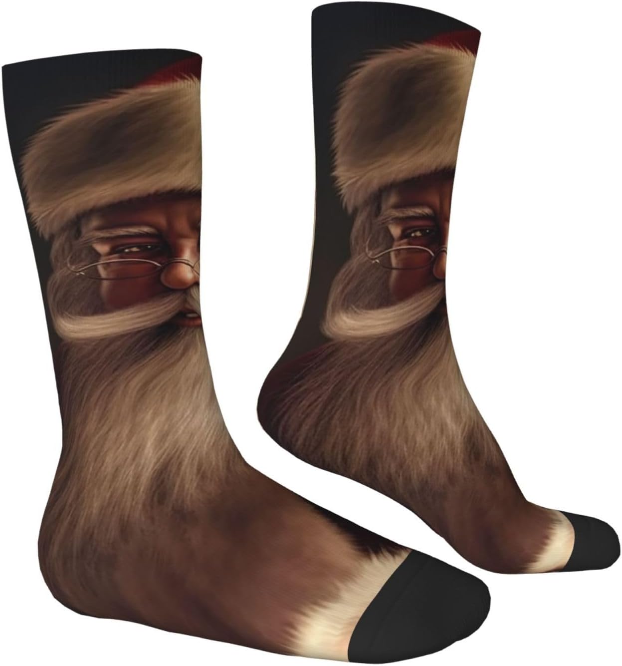 Christmas Santa Crew Socks for Men Women Moisture Wicking Cushion Athletic Sock Casual Novelty Socks Gift