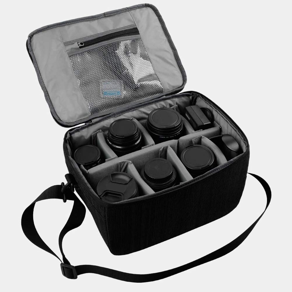 Borsa per obiettivo fotografico Custodia a tracolla DSLR portatile per fotografia Arancione (Sezione orizzontale nera)