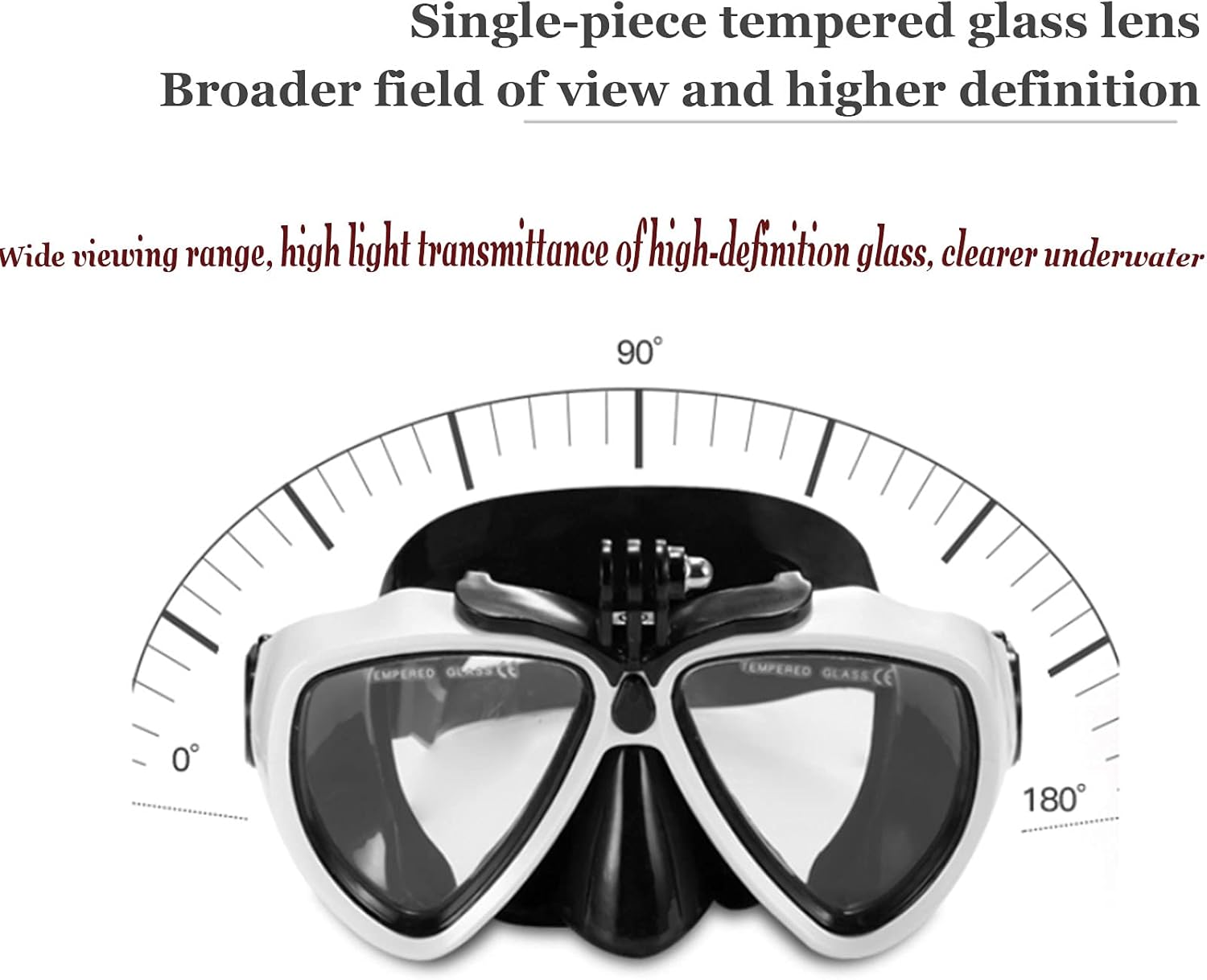 Snorkeling Mask Set, Scuba Diving, Wide 180 ° Panoramic View, Anti-Fog Diving Mask, Easy and Professional Adult Snorkeling Equipment, Swimming, Snorkeling,