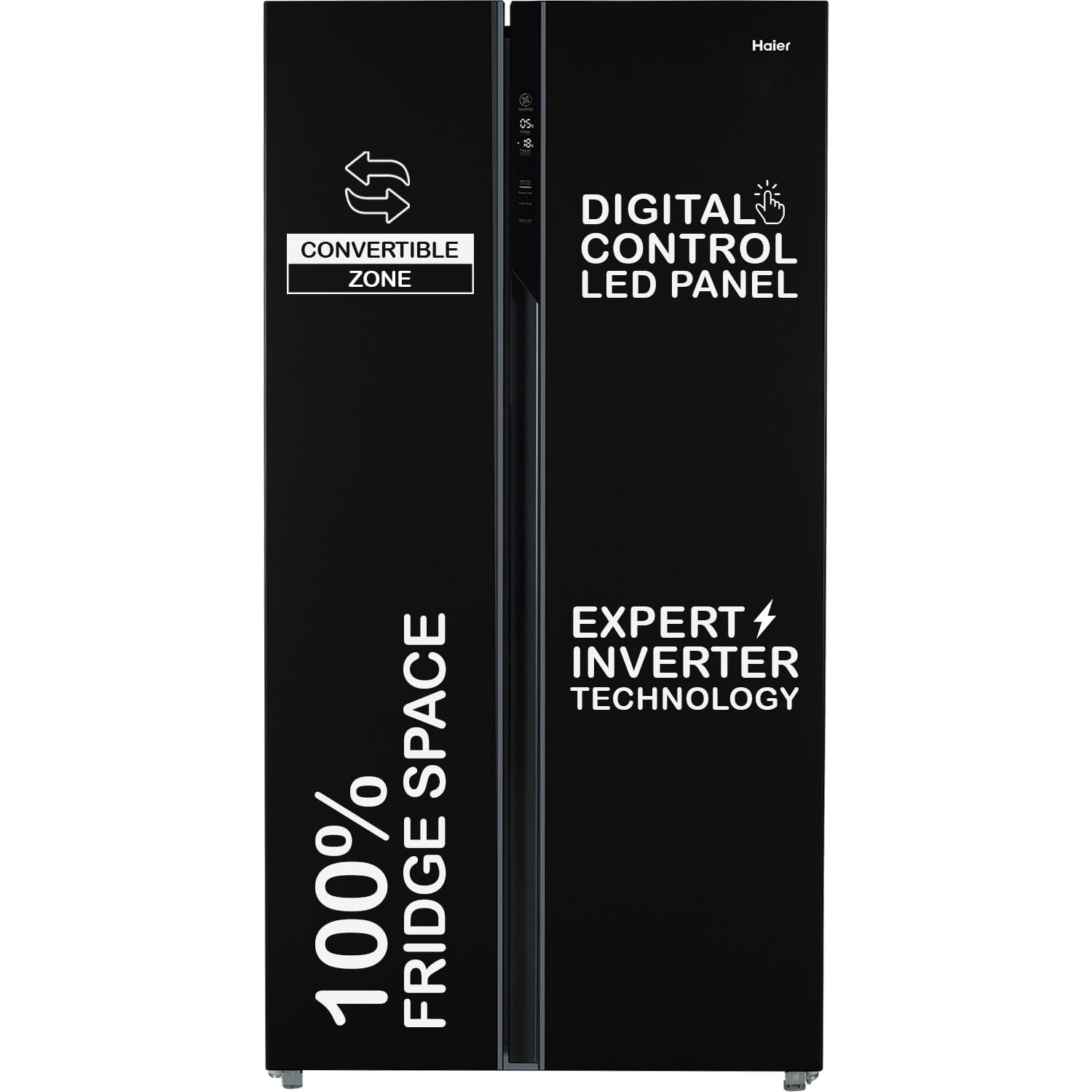Higher 602L, 3 Star, 100% Convertible Fridge Space, Expert Inverter, Frost Free Side by Side Refrigerator, (HRS-682Ks, Black Steel) Higher 602L, 3 Star, 100% Convertible Fridge Space, Expert Inverter, Frost Free Side by Side Refrigerator, (HRS-682Ks, Black Steel)