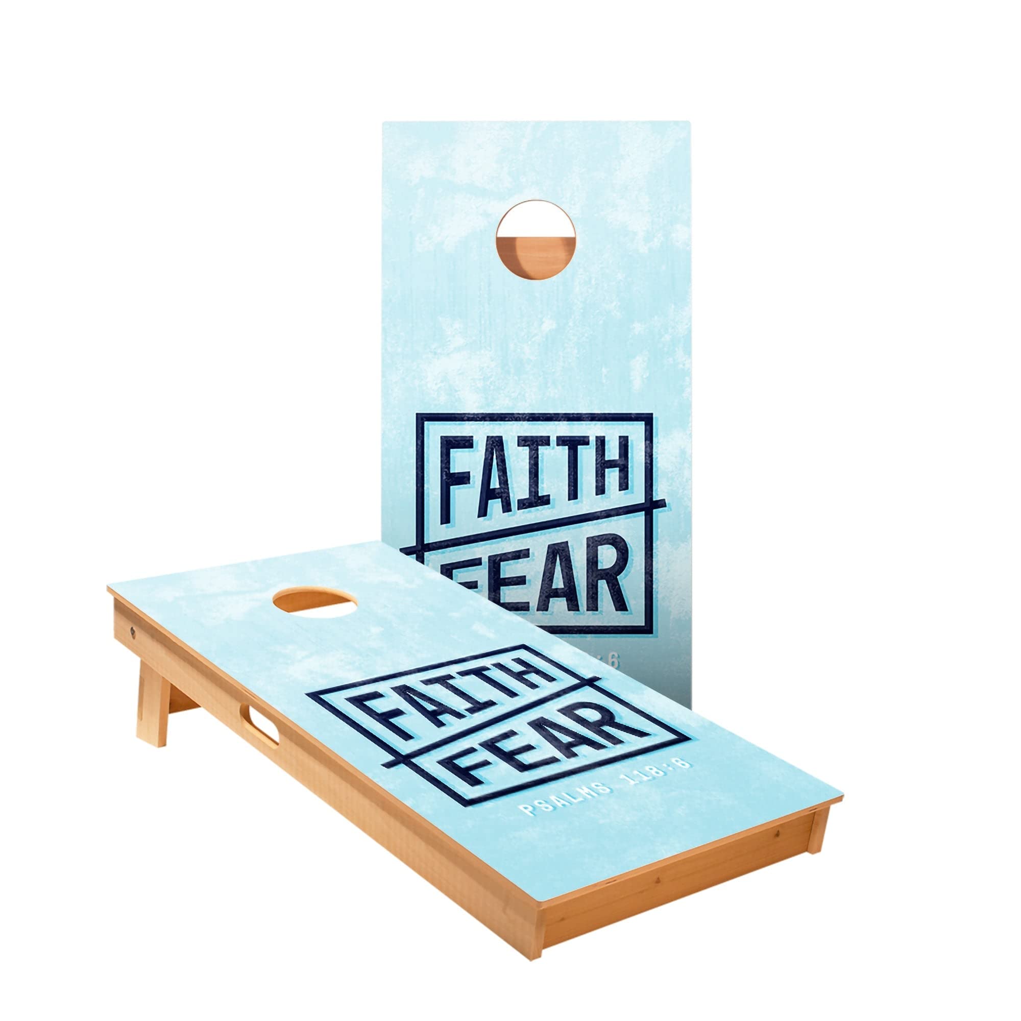 Skip's Garage Faith Over Fear Cornhole Boards - Includes (2) Boards (NO Bags) + NO Additional Accessories