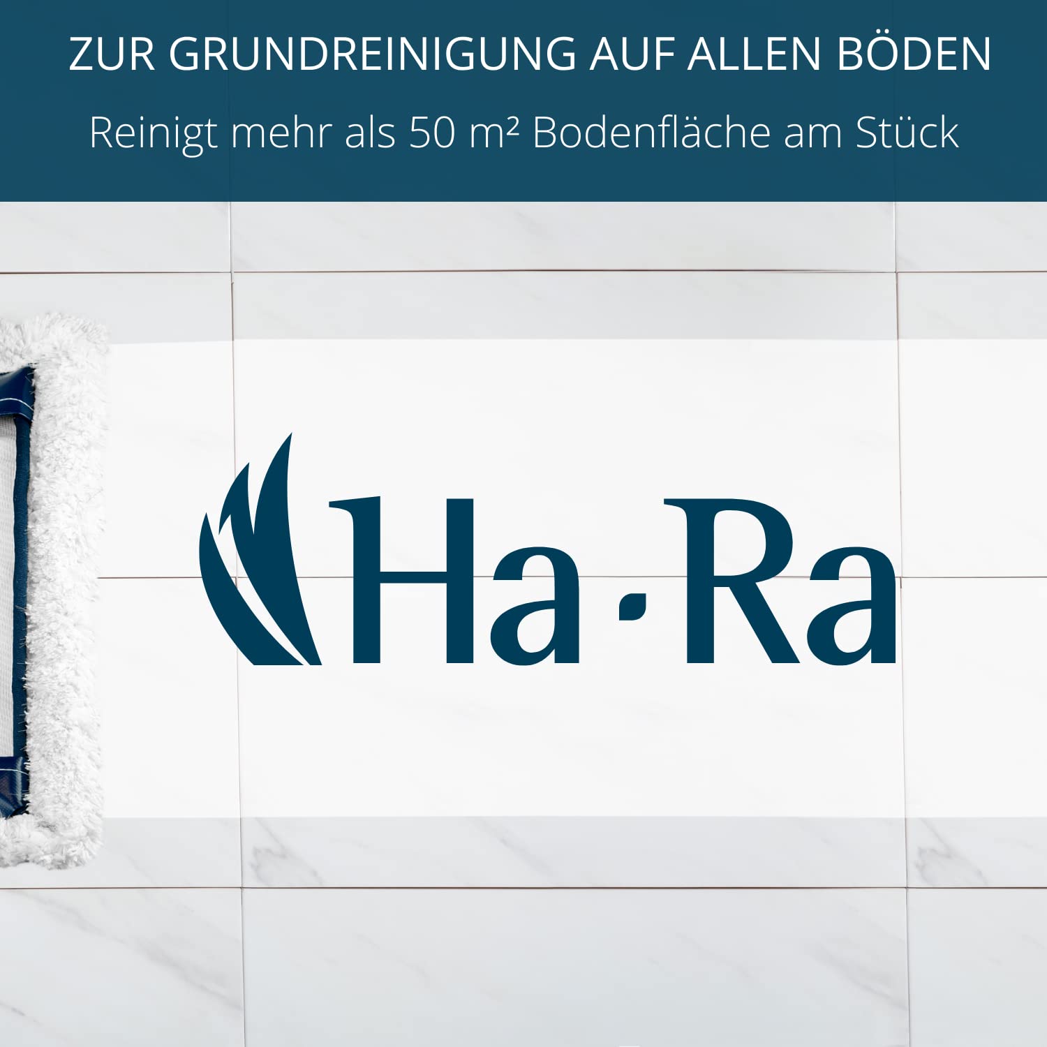 Ha-Ra Set Bodenexpress 42 cm aus Edelstahl & Boden-Faser Nano Gold Igel I robuster Boden-Wischer zur Reinigung für Böden & Wände I wendiger Wischmop mit rutschfestem Griff & teilbarem Stiel