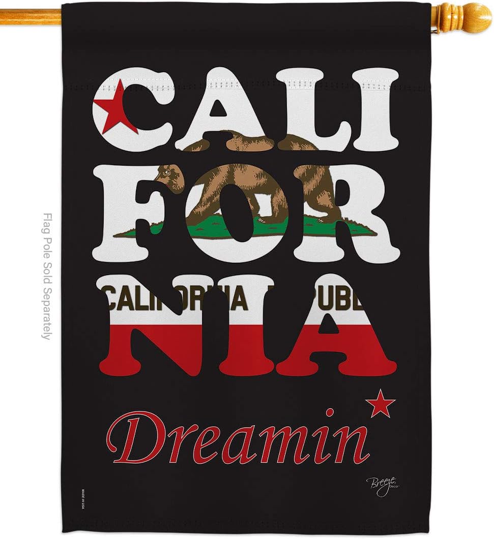 California Dreamin* House Flag Americana States USA American Territories Republic Country Particular Area Small Decorative Gift Yard Banner Made In 28 X 40