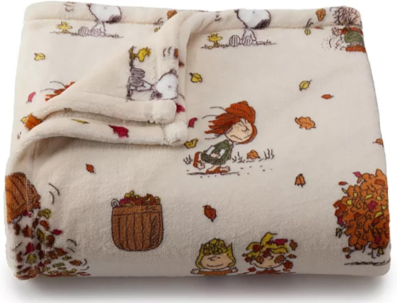 The Big One Throw Blanket Plush Super Soft Warm Cozy Oversized 60 x 72 inches (Beagle Fall Leaves)