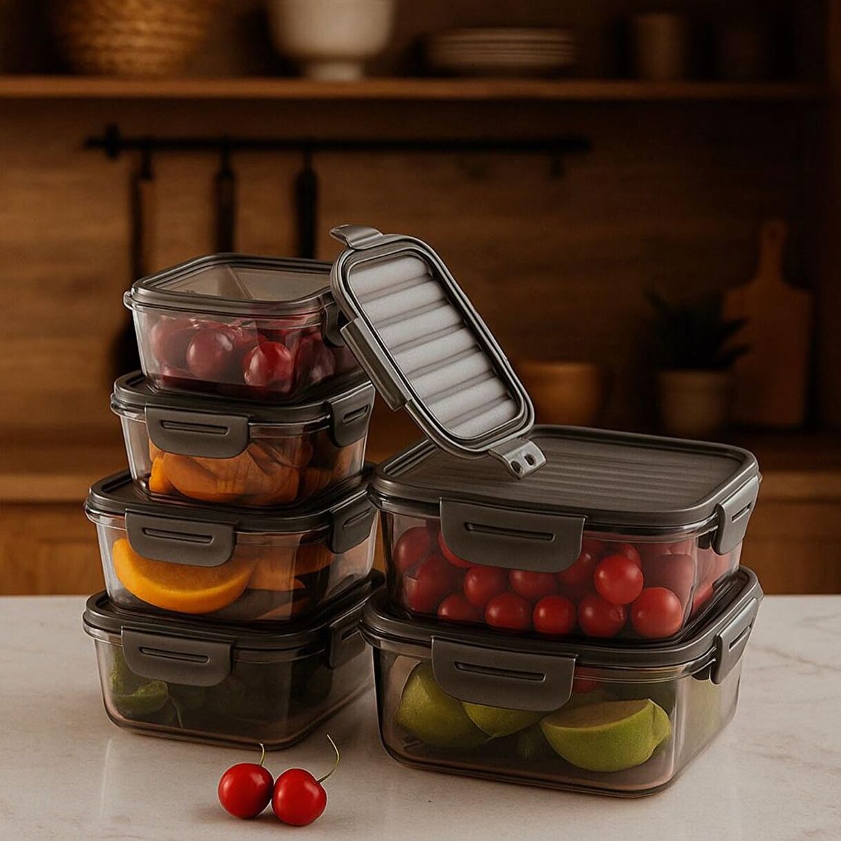 3er Vakuum Frischhaltedosen Set – 400/800/1400 ml – Luftdicht & Auslaufsicher – BPA-frei – Gefrier- & Mikrowellengeeignet (6)