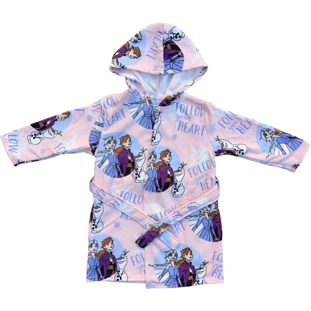 Accappatoio bambina Frozen Disney in microfibra 100% Poliestere con cappuccio e tasche asciugatura rapida ideale per bagno piscina mare