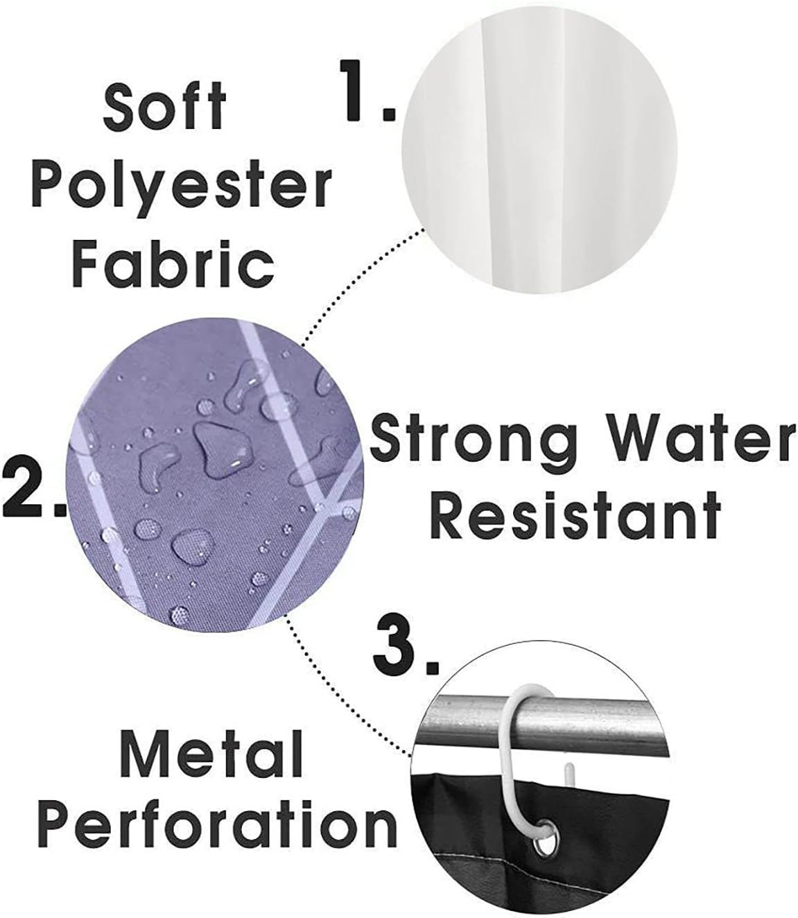 4Pcs Shower Curtain Set with Non-Slip Rugs, Toilet Lid Cover and Bath Mat, Waterproof Polyester Fabric Bathroom Curtain with 12 Hooks, 72 x 72inch1