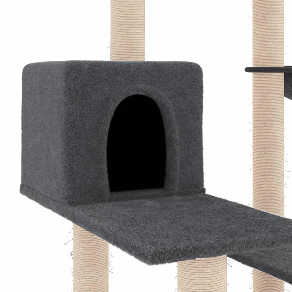 ARKEM Rascador para Gatos con Postes de sisal Gris Oscuro 82,5 cm Rascador para Gatos Alto