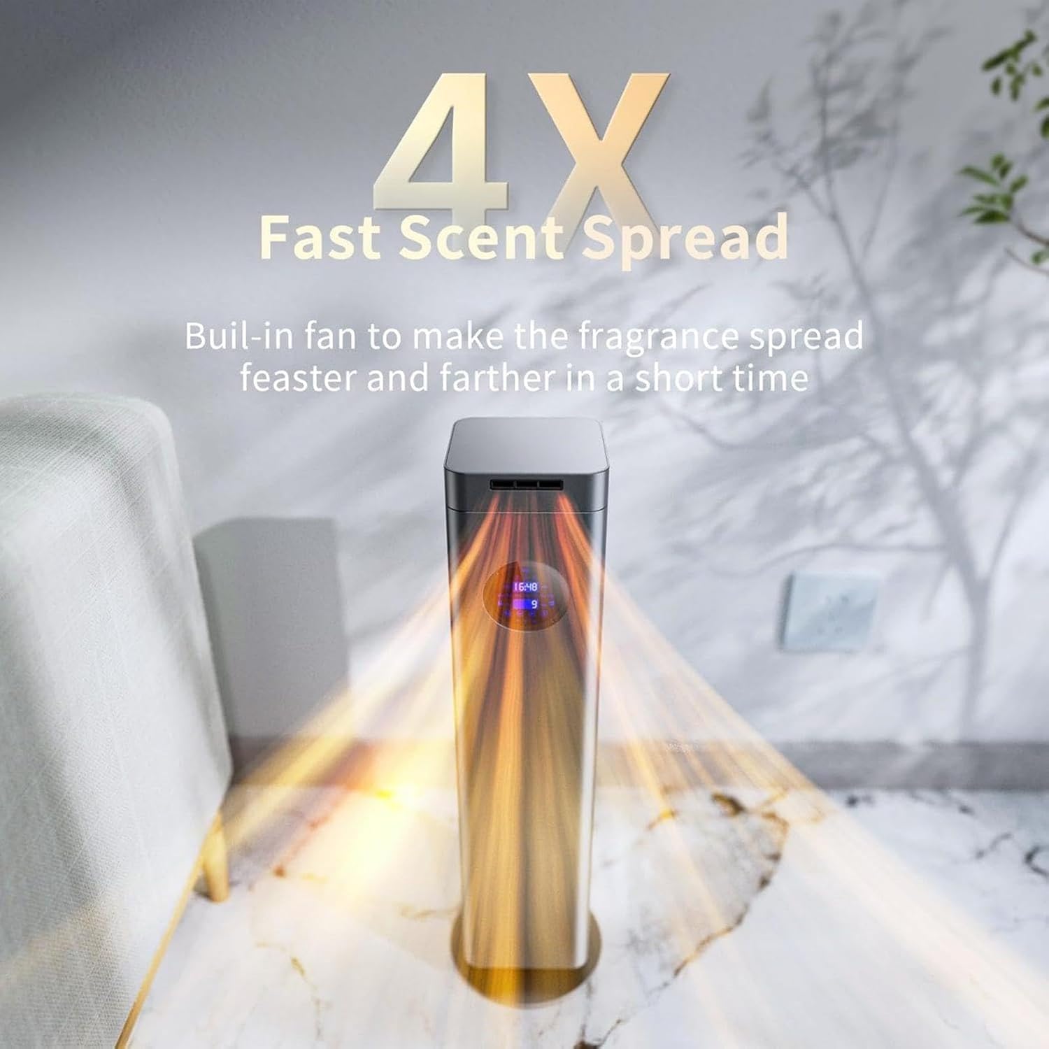 Máquina De Aroma De Aire De Piso, Difusor De Aire De 1500 Ml, Nebulización De Condensado Sin Agua, Cobertura De 2500-4000 M3, Difusor De Aceites Esenciales para Grandes Oficinas, Ho, Titanium