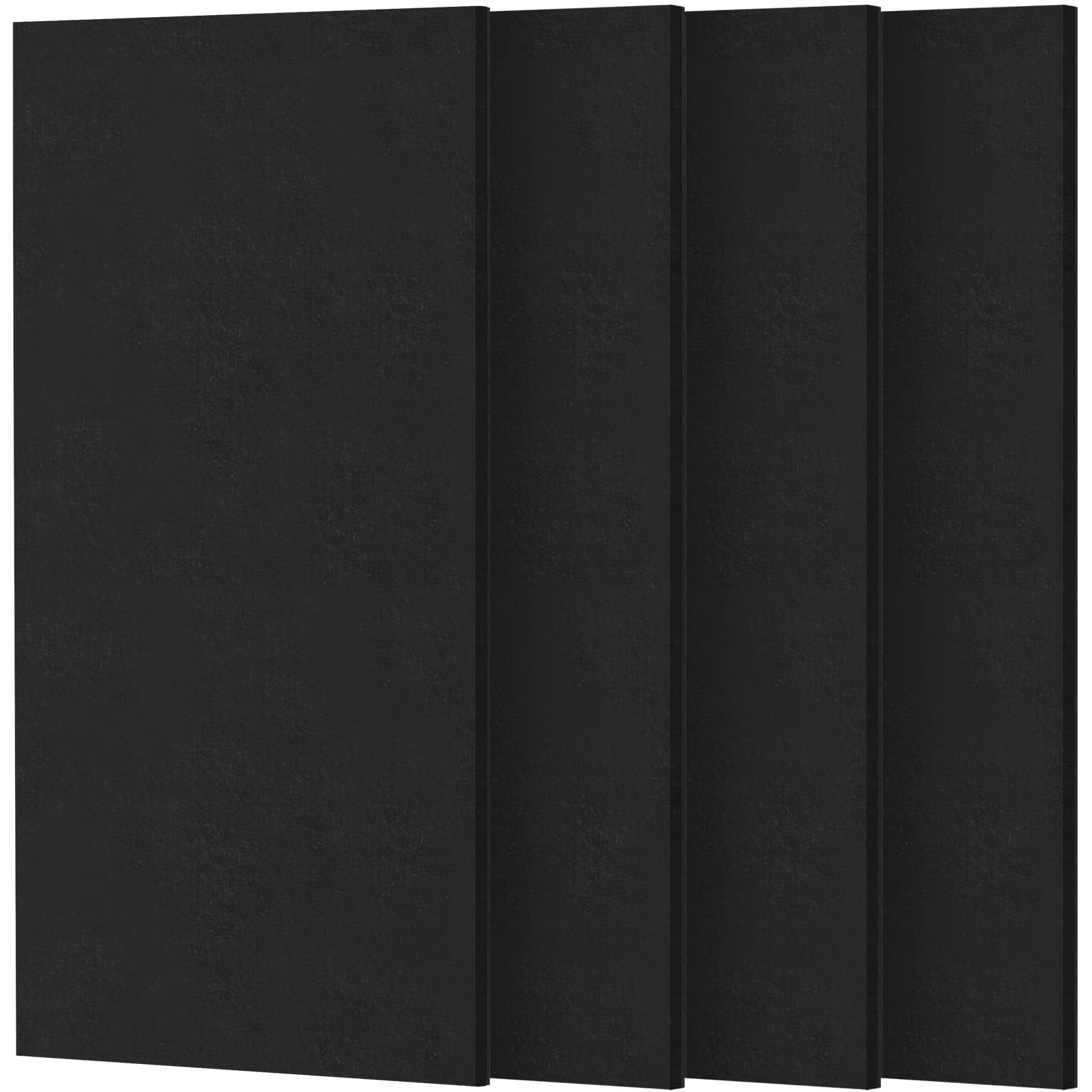 TONOR Panneau Mural Decoratif Adhésifs, 4 Panneaux 112x55 cm, Panneau Acoustique pour la Décoration Murale Intérieure, Studio, Salon, Bureau, Noir Profond