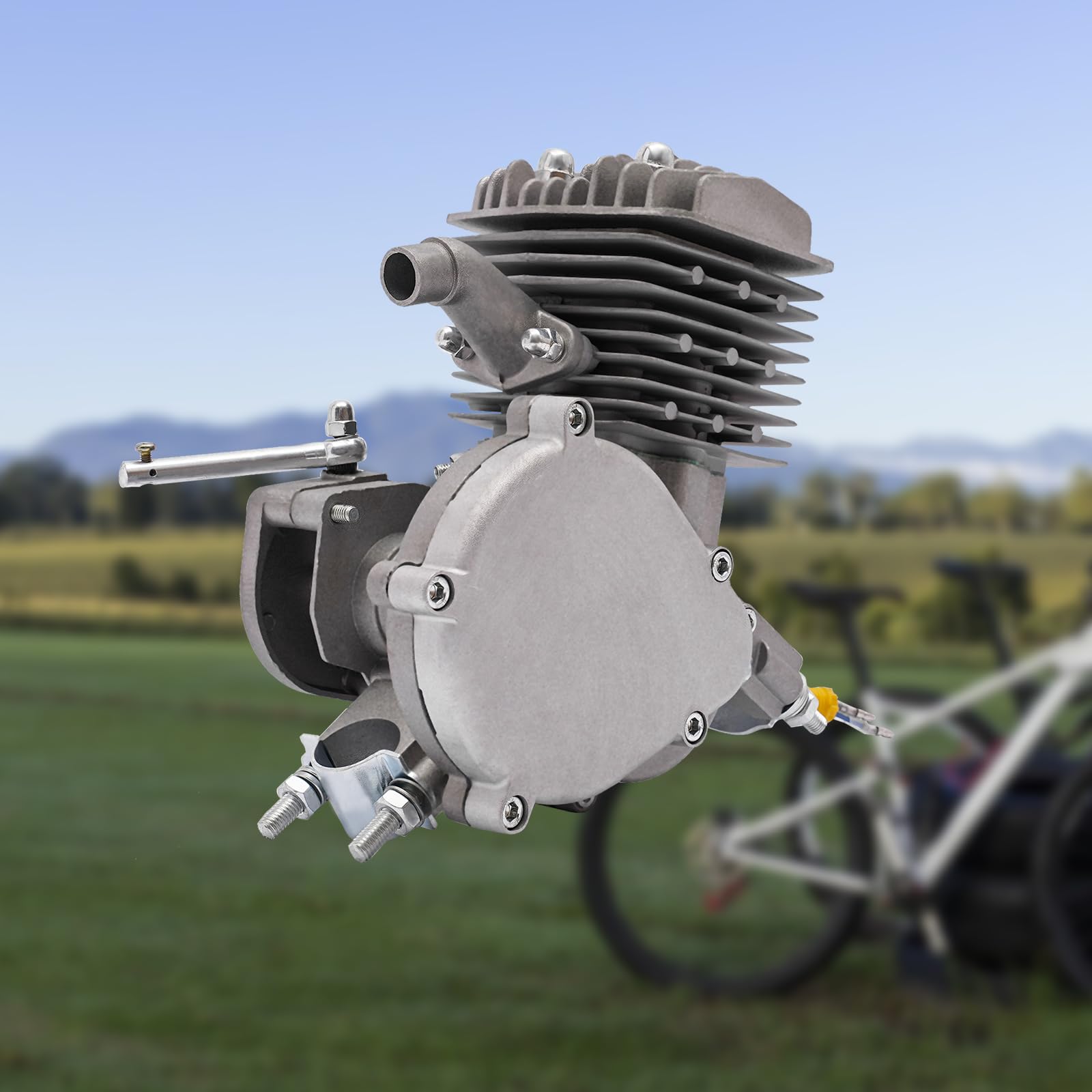 Kit Motor Bicicleta 80cc Keesung Tiempos KW, Velocidad 38  Km/h, Con Silenciador, CDI Y Todos Los Accesorios