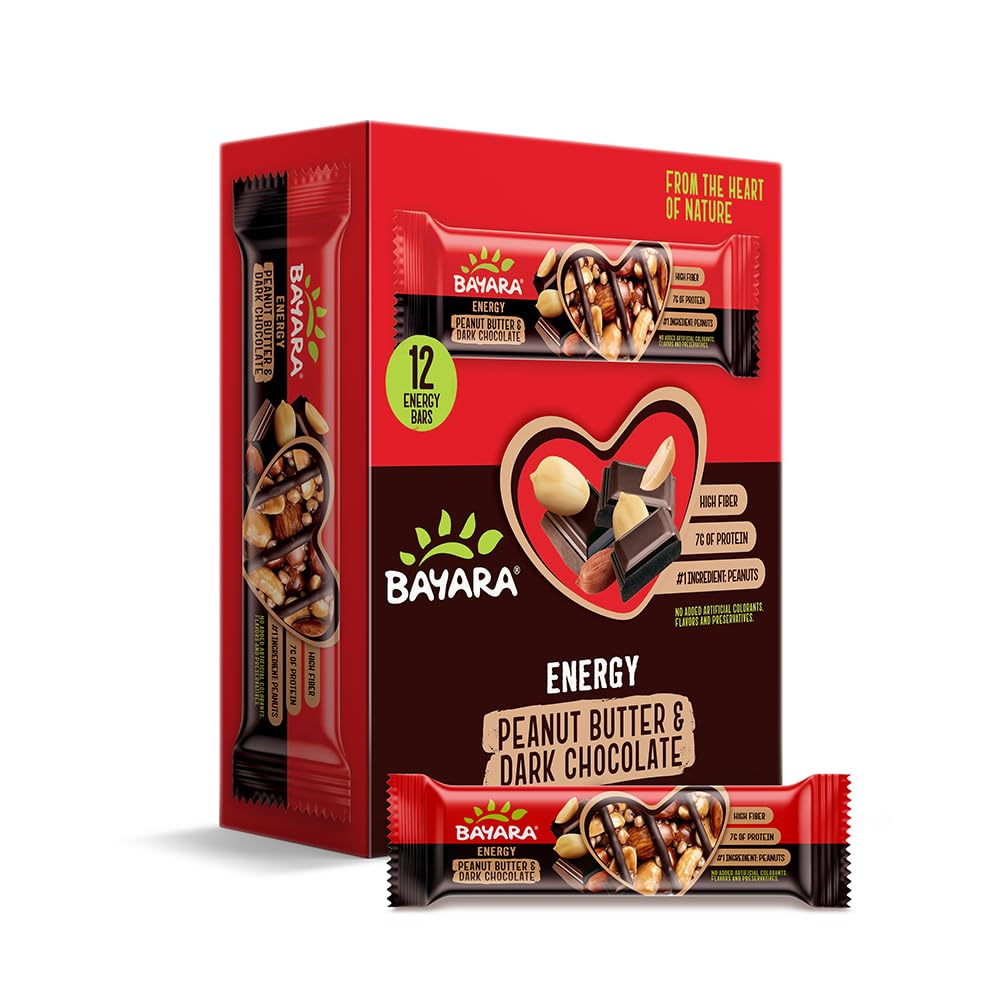 Bayara Energy Bars Peanut Butter & Dark Chocolate 40g (Outer Box of 12 pcs)