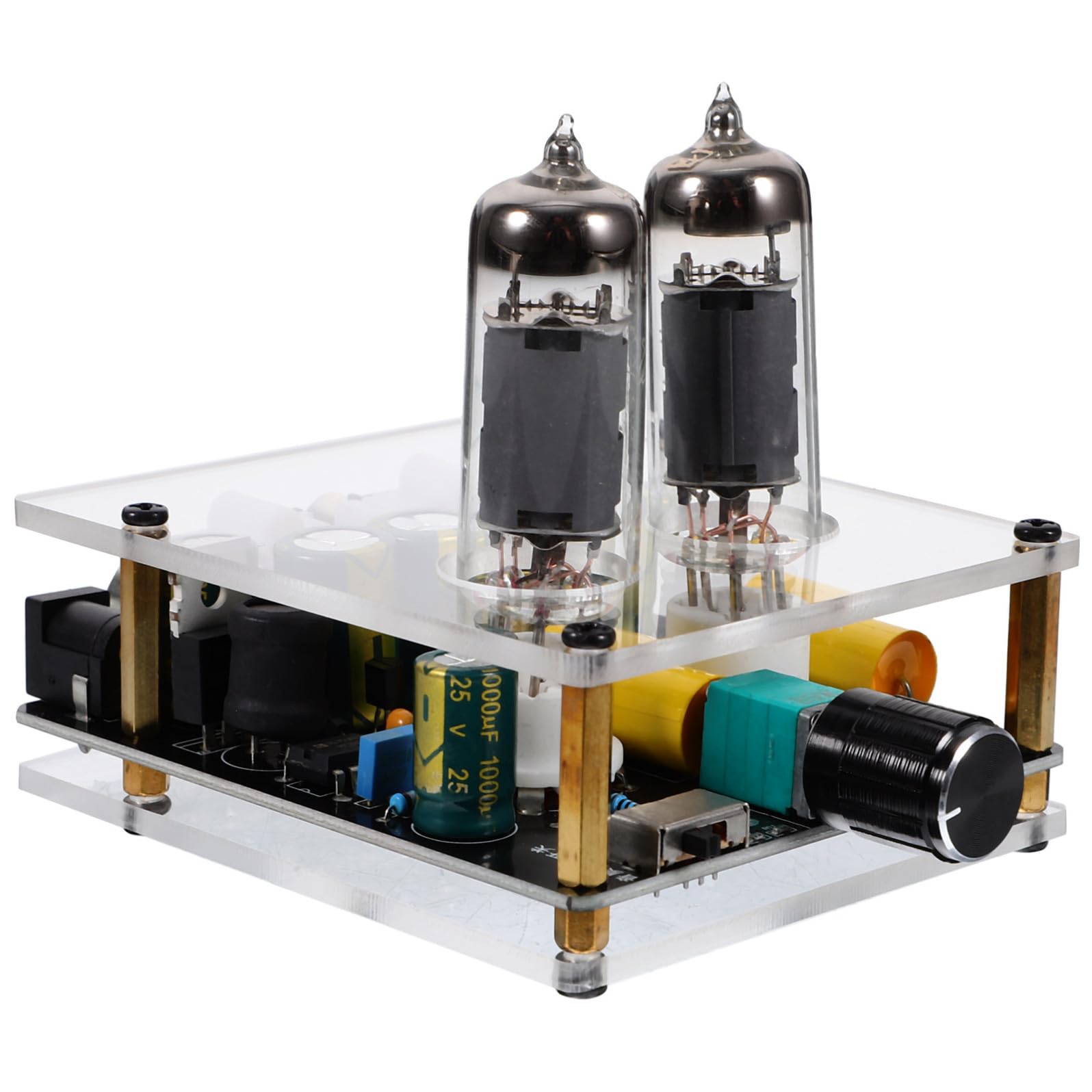 Gadpiparty Preamplificatore Phono Valvolare 6k4/6a2 Leggero Funzione Pre-amplificatore per Giradischi, Materiale Pcb e Abs per Sistemi Home Theater DIY e Arredo Moderno