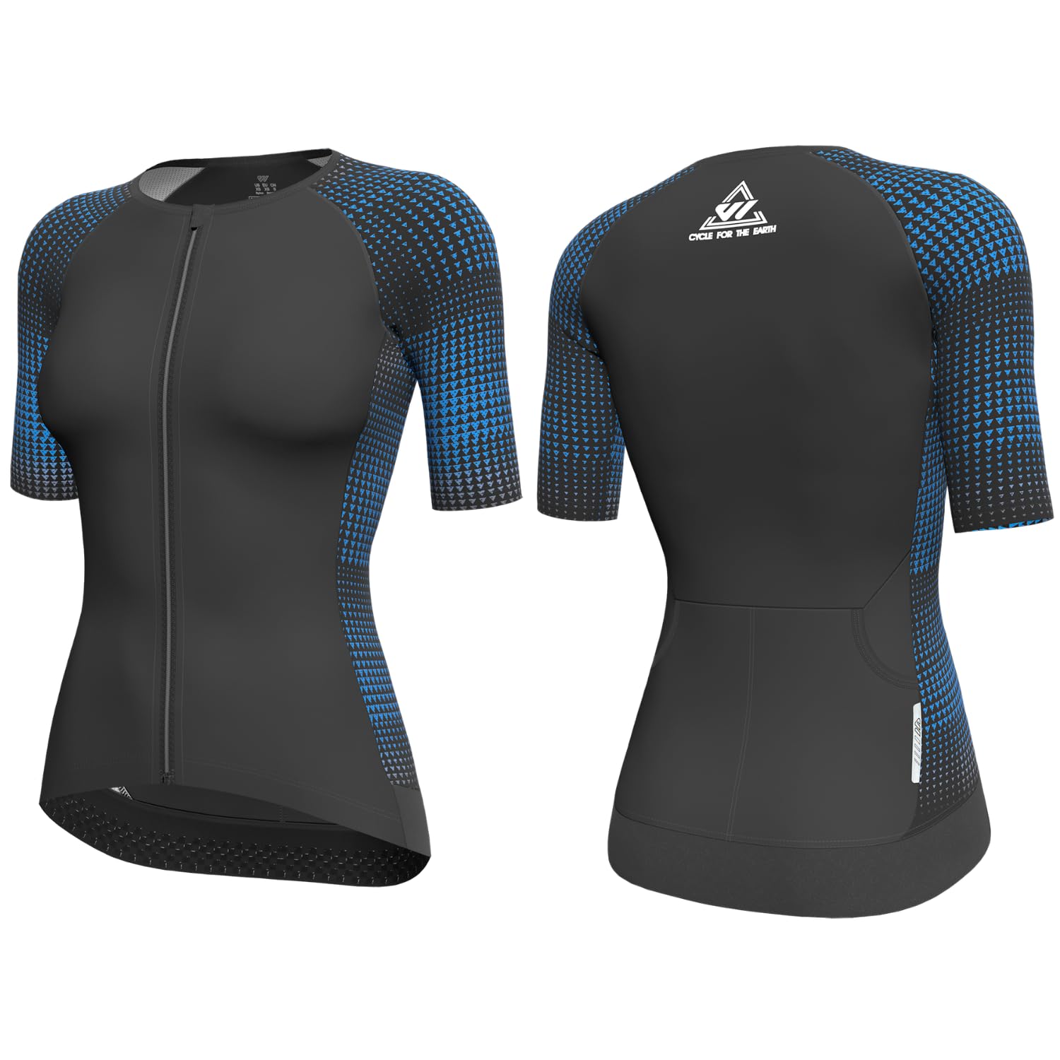 Wulibike Triathlon Top Damen Kurzarm,Schnelltrocknend Enganliegend Fahrradtrikot für Schwimmen,Radfahren und Laufen,UPF 50+,atmungsaktives mit 2 Taschen