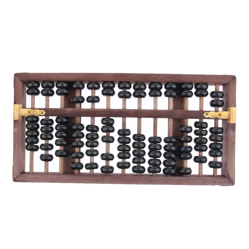 Abaco aritmetico con 13 file di perline in legno cinese vintage con calcolatrice